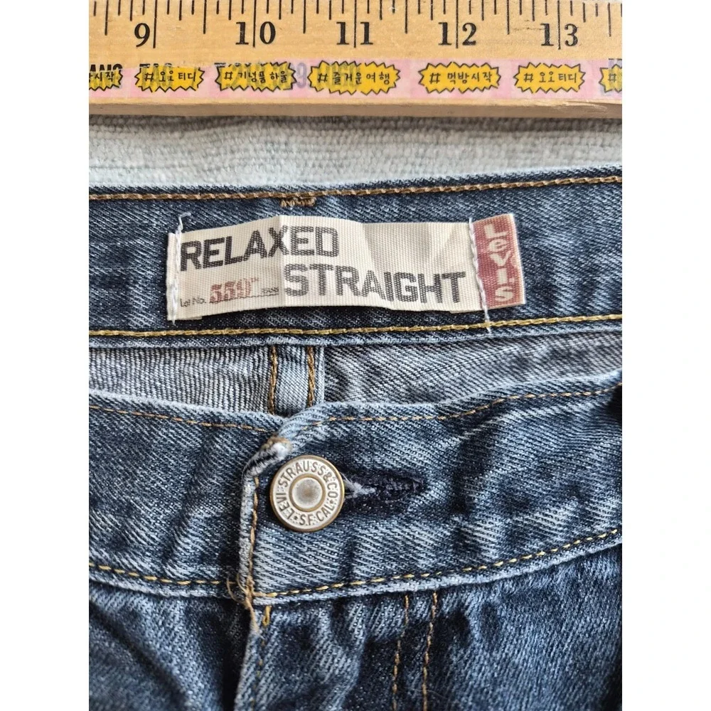 Levis 559 Jeans Mens 40x30 Blue Denim Cotton Relaxed Fit 5 Pockets Straight Leg